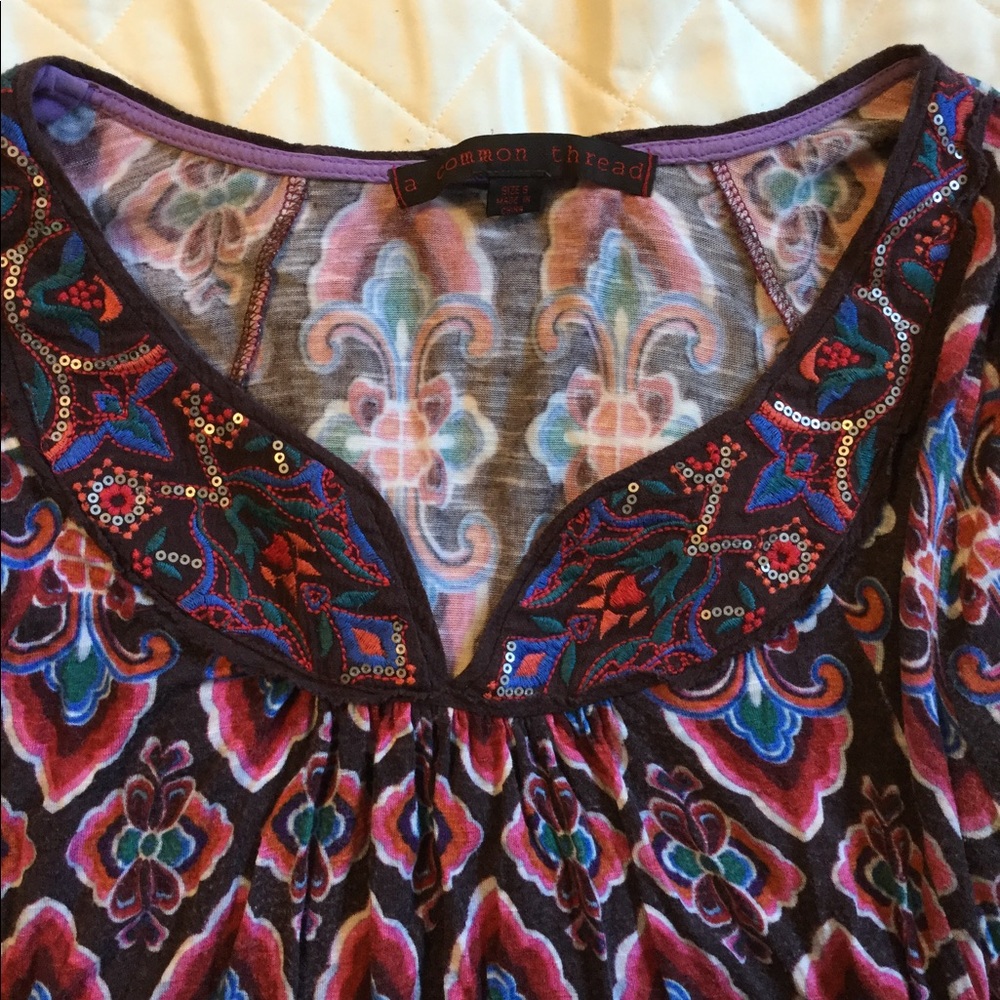 Anthropologie Embroidered Tunic